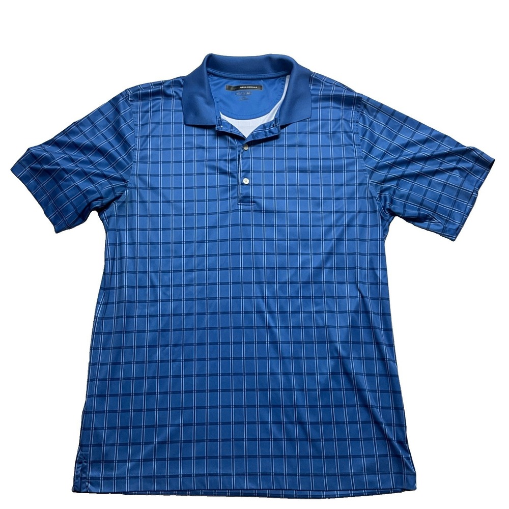 Greg Norman Golf Men's M Blue Play Dry Golf Shirt